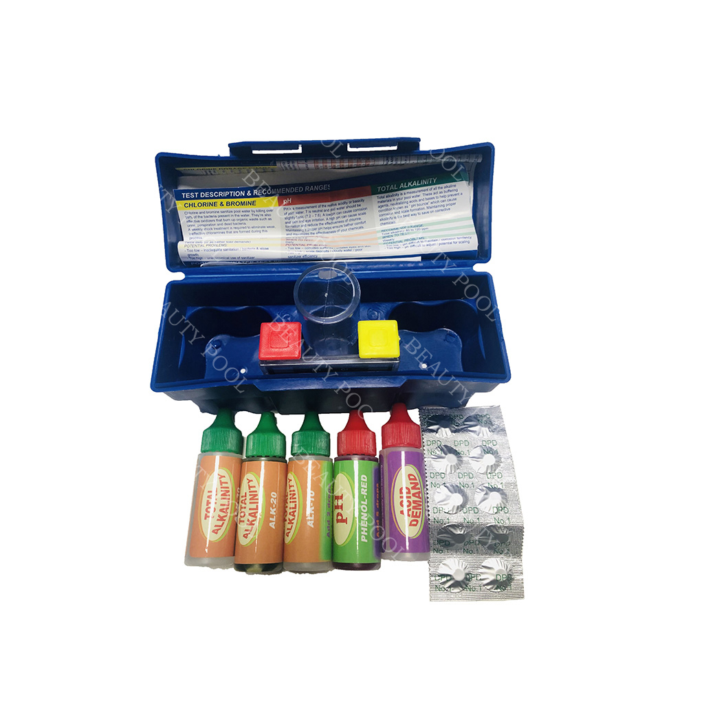 60607 4-Wege-Testkit mit DPD-Tabletten: PH CL Alkalität Säurebedarf