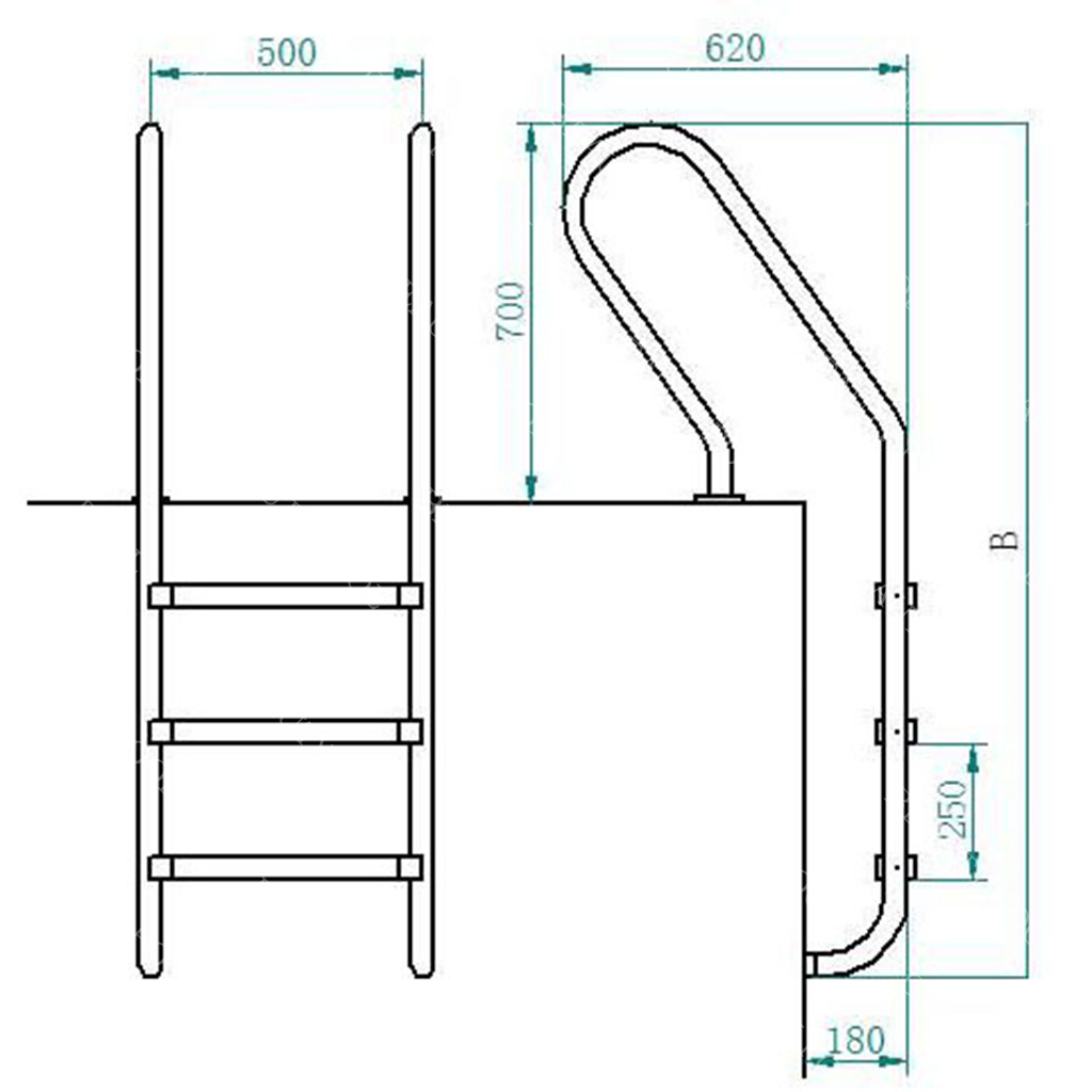 F01 F Modell 304 Edelstahlleiter